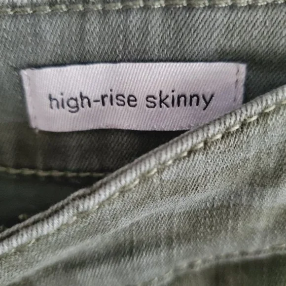 Sanctuary High Rise Camo Green Skinny Jeans Women Size 8/29 - Picture 4 of 7